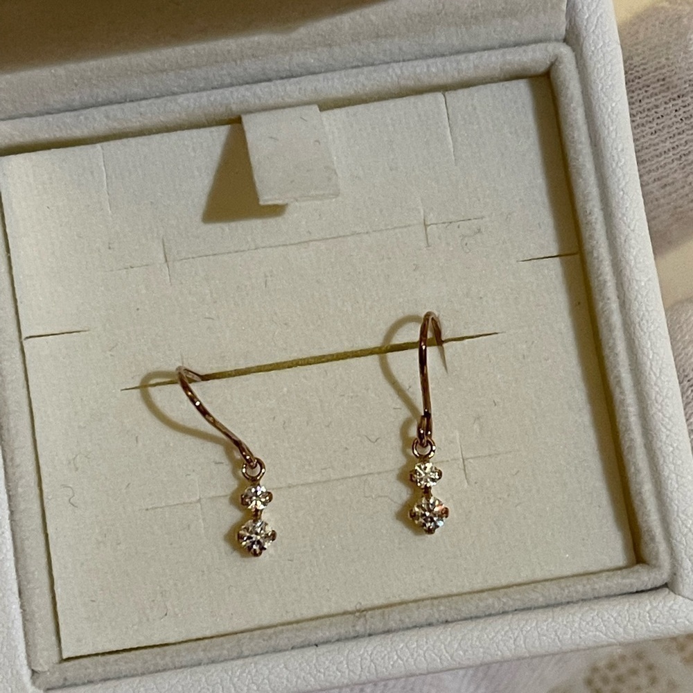 cute 10k solid japan gold dangling earrings - Picture 3 of 9